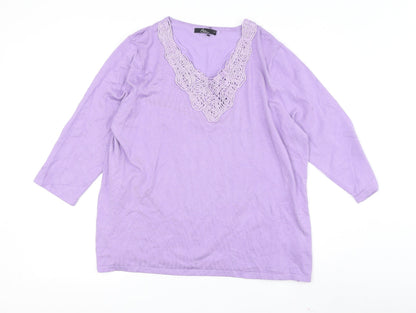 Womens UK Size L Bm Collection Purple  T-Shirt