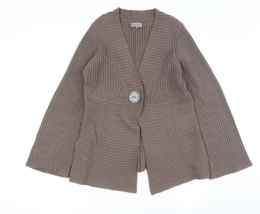Womens UK Size 10 John Lewis Brown Cardigan Jumper