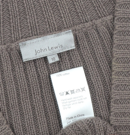 Womens UK Size 10 John Lewis Brown Cardigan Jumper
