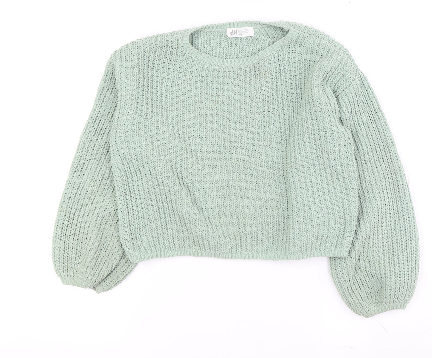 Womens UK Size M H&M Green Pullover Jumper