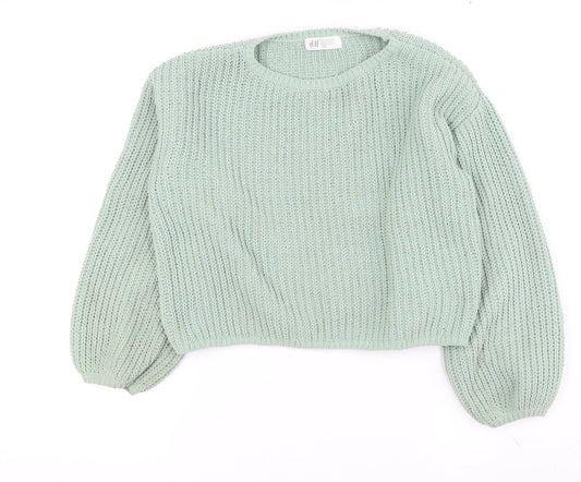 Womens UK Size M H&M Green Pullover Jumper