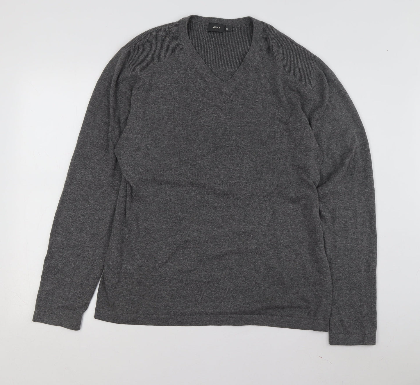 Mexx Men's Grey V-Neck Pullover Jumper Size L