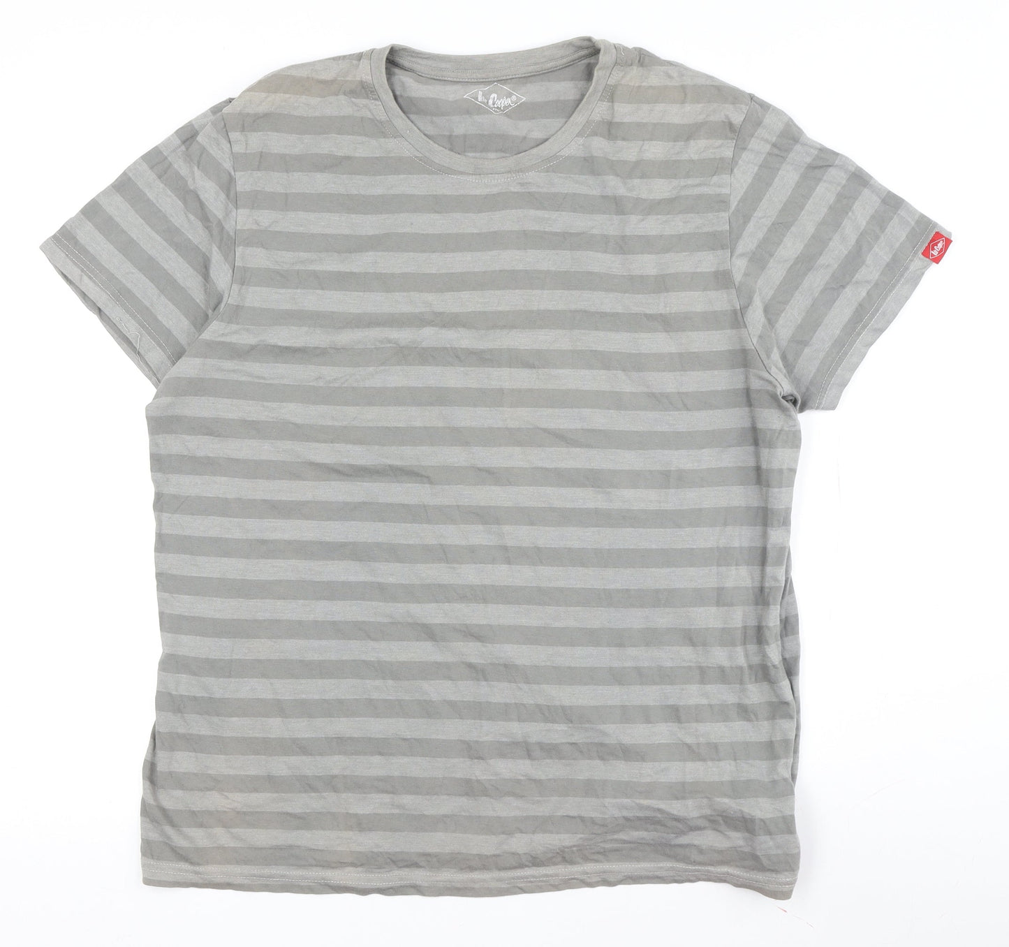 Lee Cooper Men's Grey Striped T-Shirt XL