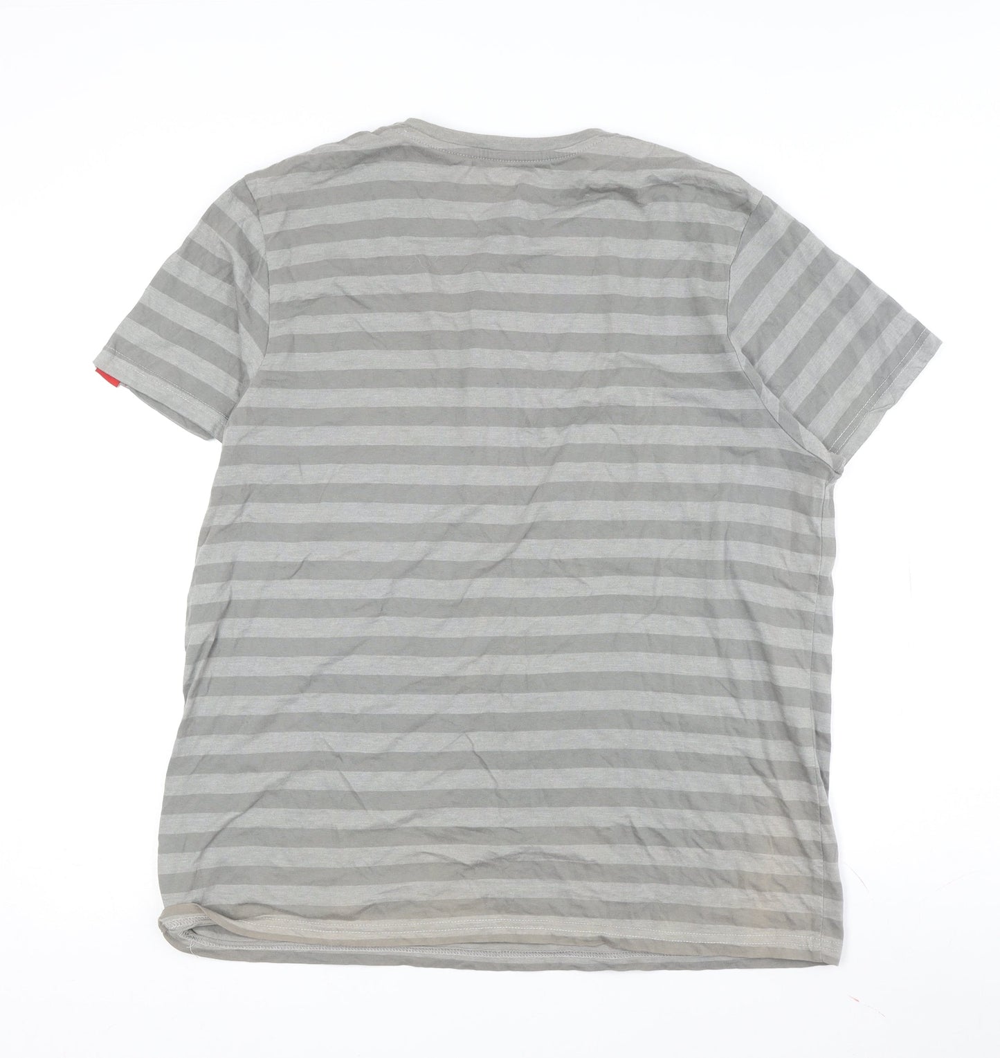 Lee Cooper Men's Grey Striped T-Shirt XL