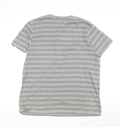 Lee Cooper Men's Grey Striped T-Shirt XL