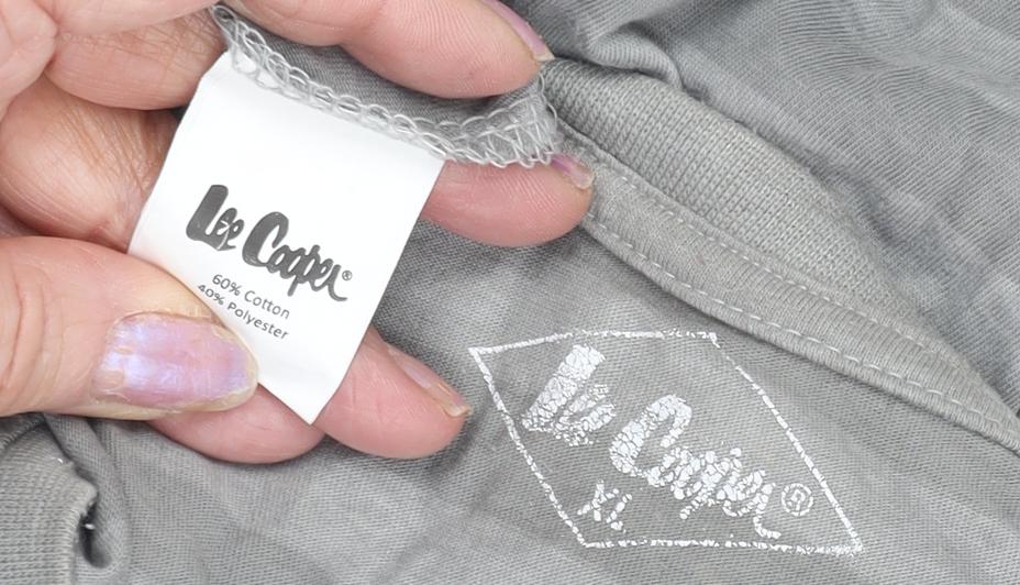 Lee Cooper Men's Grey Striped T-Shirt XL