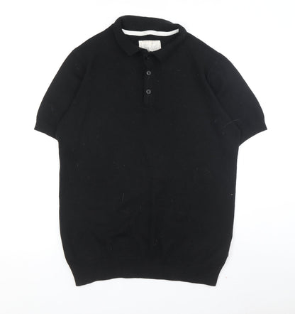 Soulland Men's Black Henley Jumper - L