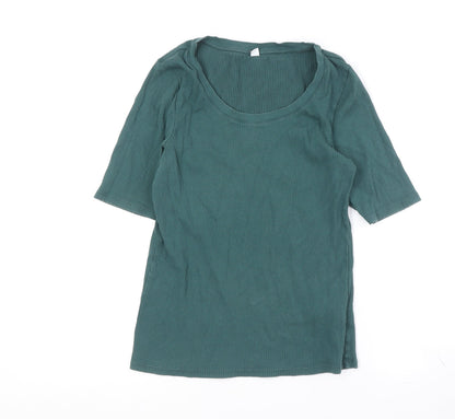 Womens UK Size M Uniqlo Green Basic T-Shirt