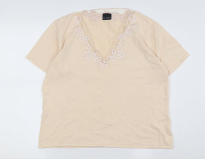 Alexon Women's Beige Embroidered Blouse Size 16