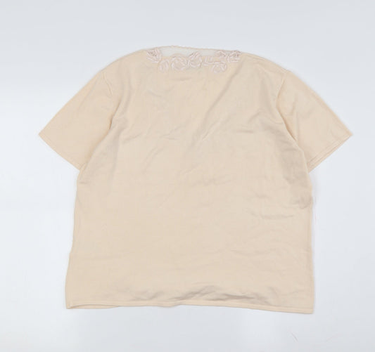 Alexon Women's Beige Embroidered Blouse Size 16