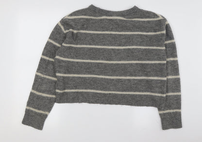 Womens UK Size S Divided Grey Pullover Jumper