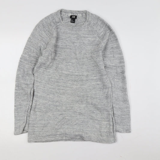 H&M Grey Women's Medium Chunky-Knit Pullover Jumper