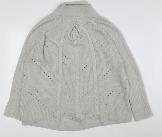 Womens UK Size 14 Marks and Spencer Grey Cardigan Jumper