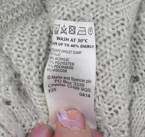 Womens UK Size 14 Marks and Spencer Grey Cardigan Jumper
