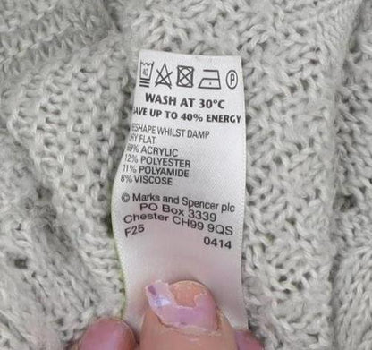 Womens UK Size 14 Marks and Spencer Grey Cardigan Jumper