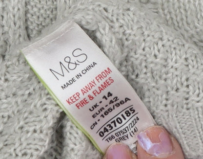 Womens UK Size 14 Marks and Spencer Grey Cardigan Jumper