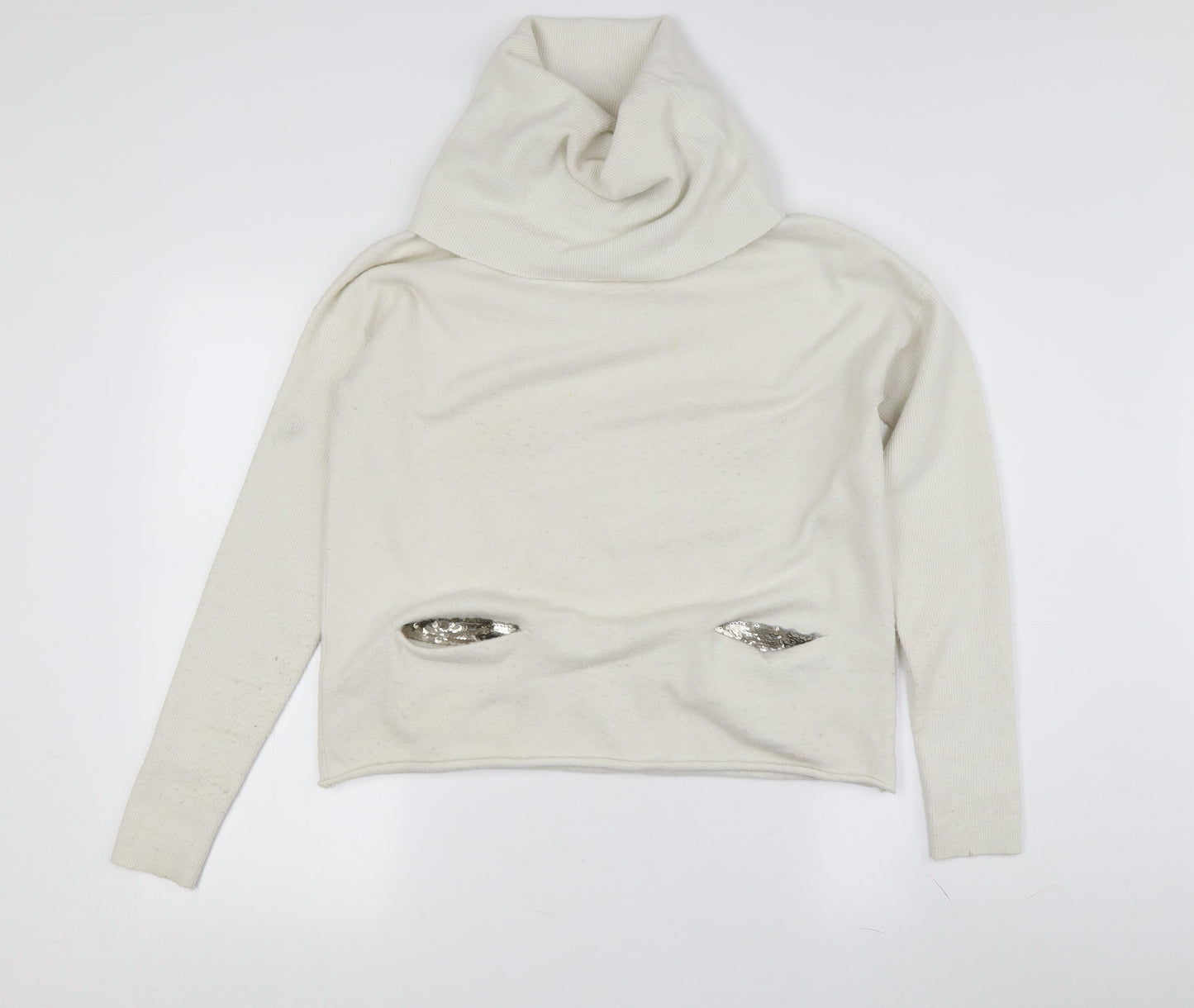 Womens UK Size 8 TUZZI White Pullover Jumper