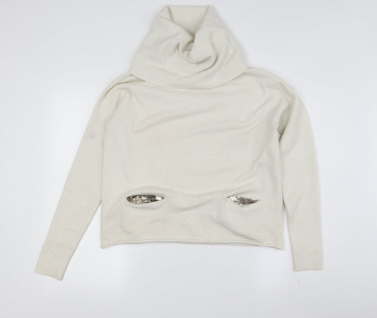Womens UK Size 8 TUZZI White Pullover Jumper