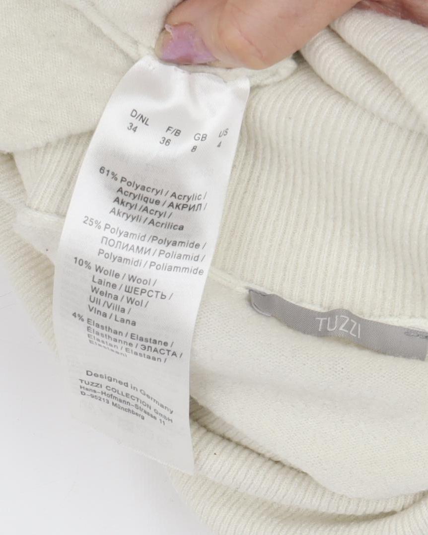 Womens UK Size 8 TUZZI White Pullover Jumper