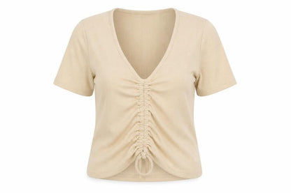 Womens UK Size 10 Threadbare Beige Basic T-Shirt