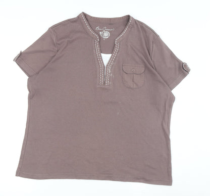 Bm Casual Women's Brown Blouse L Basic Style