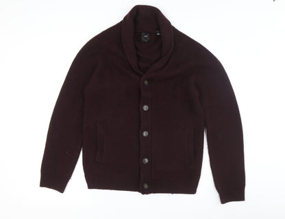 Burton Men's Dark Brown Button High Neck Cardigan - Size M