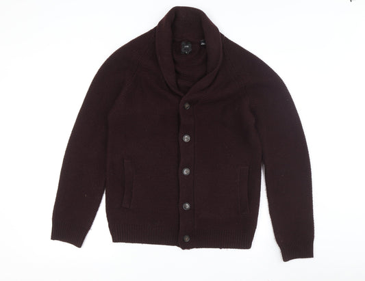 Burton Men's Dark Brown Button High Neck Cardigan - Size M