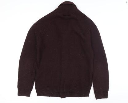 Burton Men's Dark Brown Button High Neck Cardigan - Size M