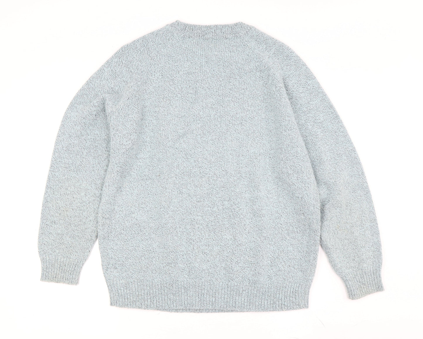 J S Mats Women's Blue Cable-Knit Jumper, Size M