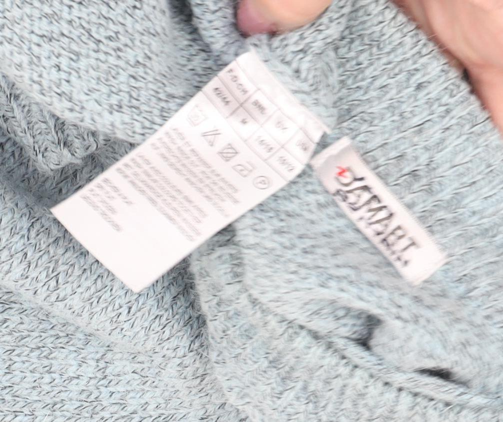 J S Mats Women's Blue Cable-Knit Jumper, Size M