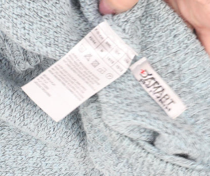J S Mats Women's Blue Cable-Knit Jumper, Size M