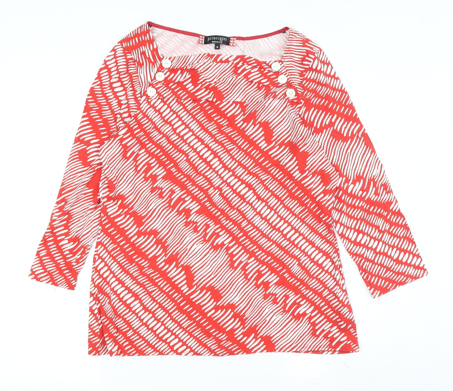 Womens UK Size 16 Principles by Ben de Lisi Red Basic T-Shirt