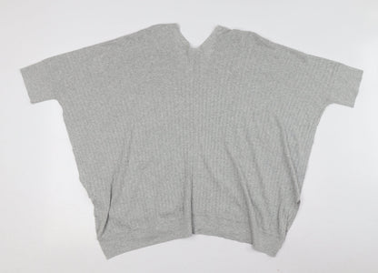 Cabi Women Grey V-Neck Relaxed T-Shirt, S, Casual Style