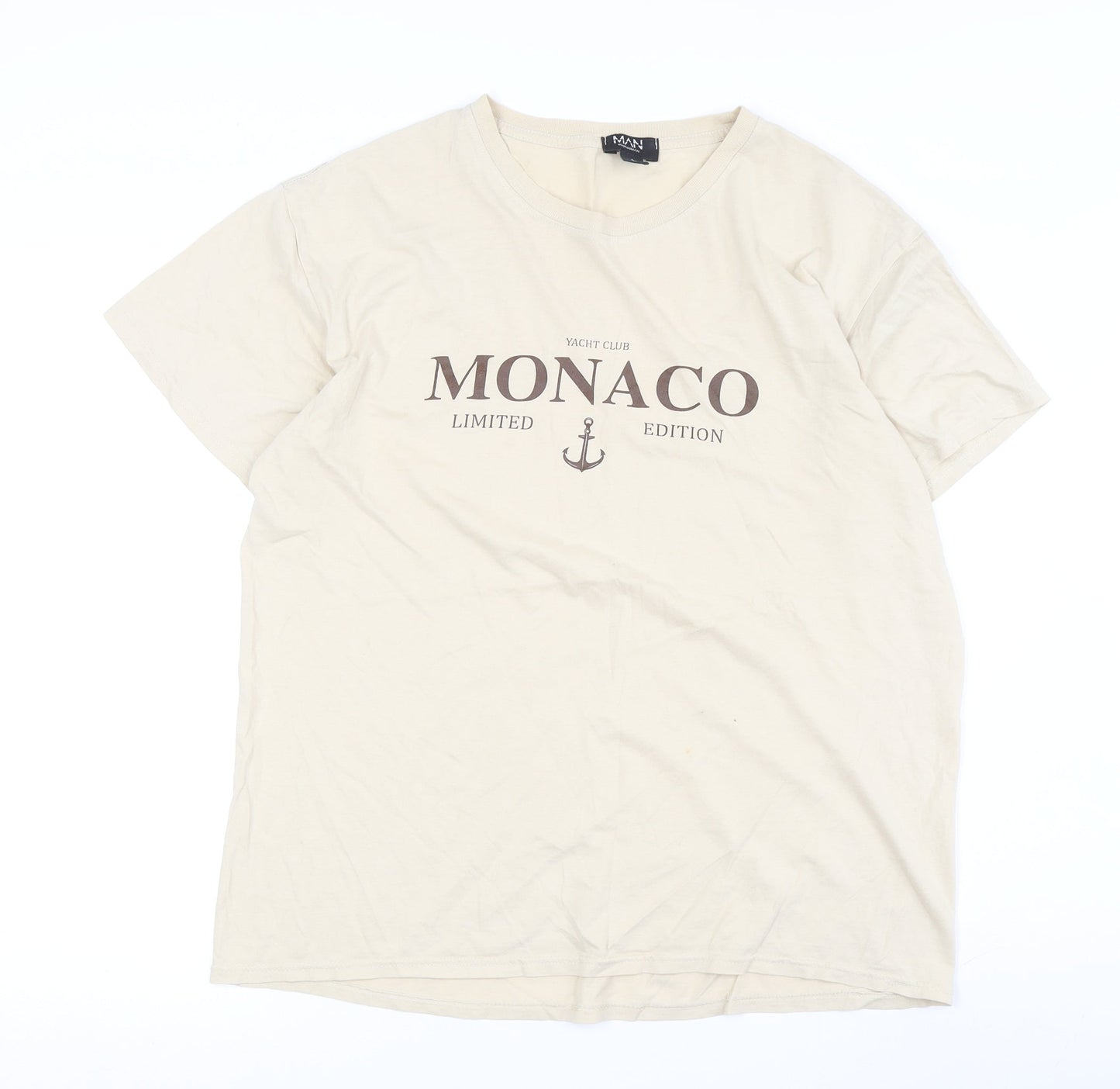 Mens UK Size S boohooMAN Beige  T-Shirt