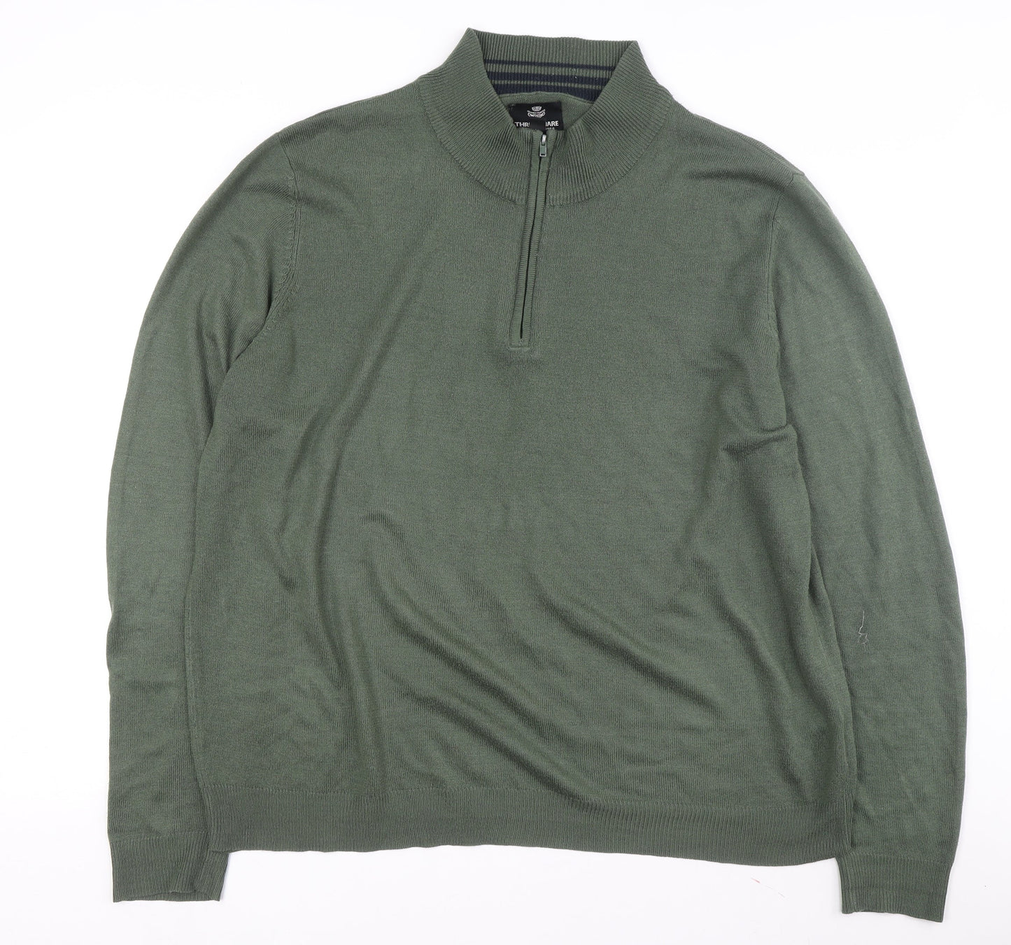 Threadbare Men's Green XL Pullover High Neck Jumper