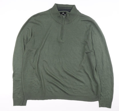 Threadbare Men's Green XL Pullover High Neck Jumper