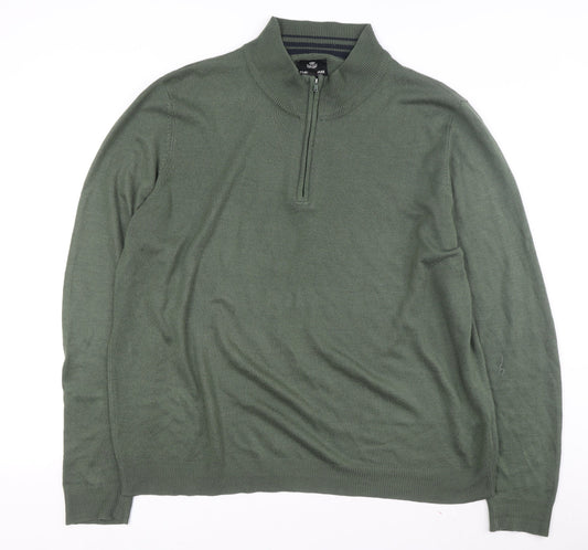 Threadbare Men's Green XL Pullover High Neck Jumper