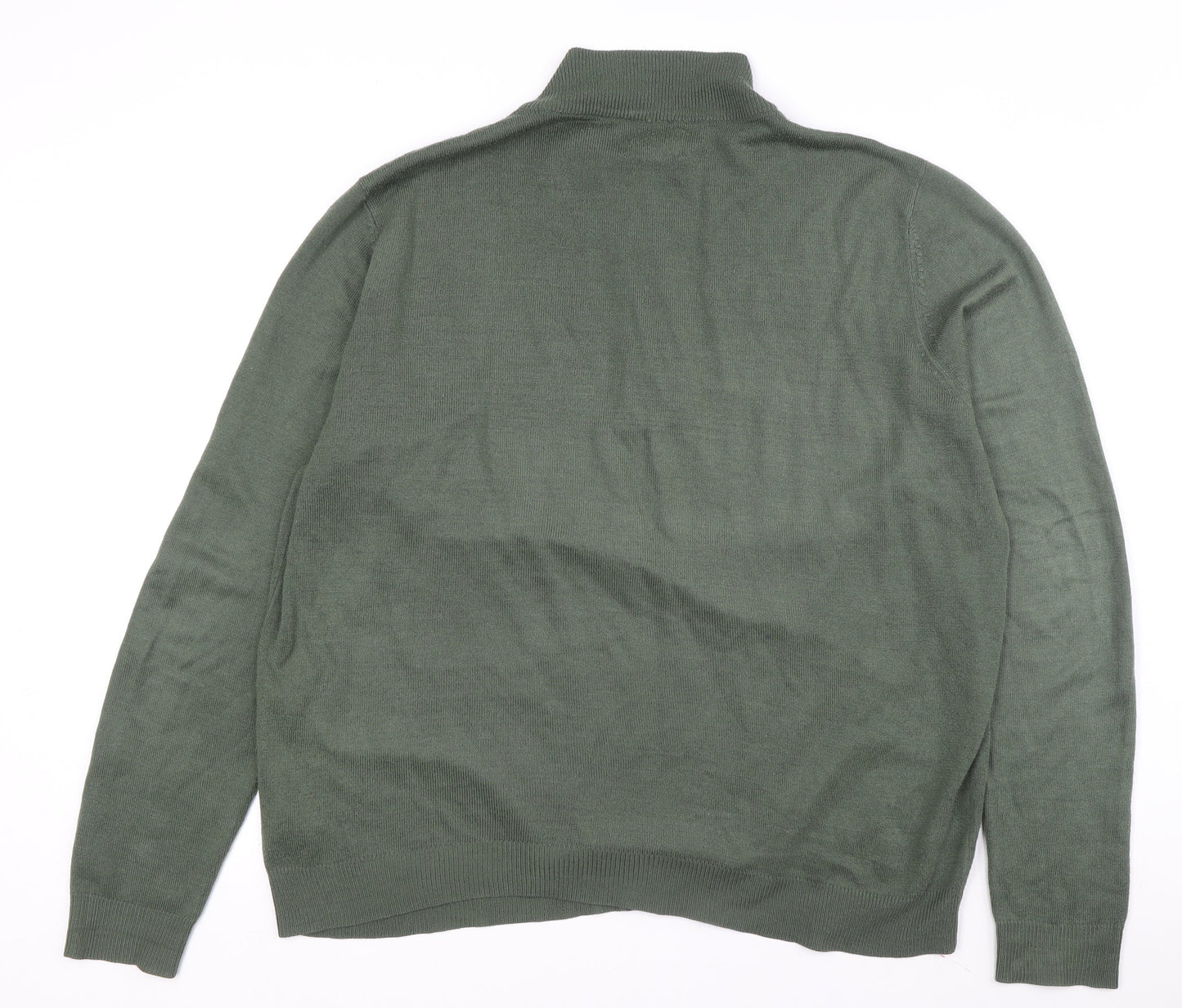 Threadbare Men's Green XL Pullover High Neck Jumper