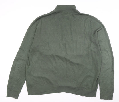 Threadbare Men's Green XL Pullover High Neck Jumper