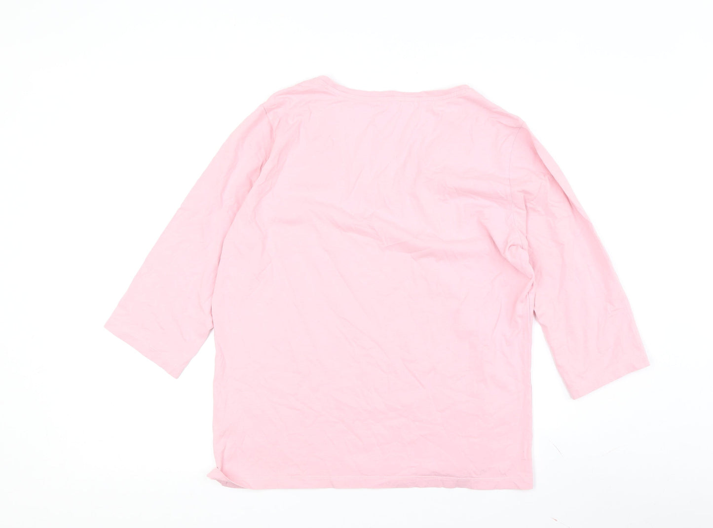 Womens UK Size 16 Via Appia Pink Basic T-Shirt