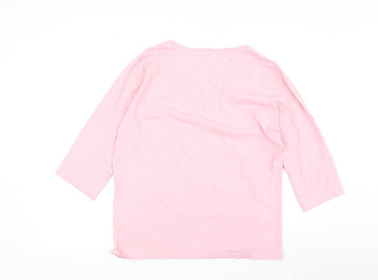 Womens UK Size 16 Via Appia Pink Basic T-Shirt