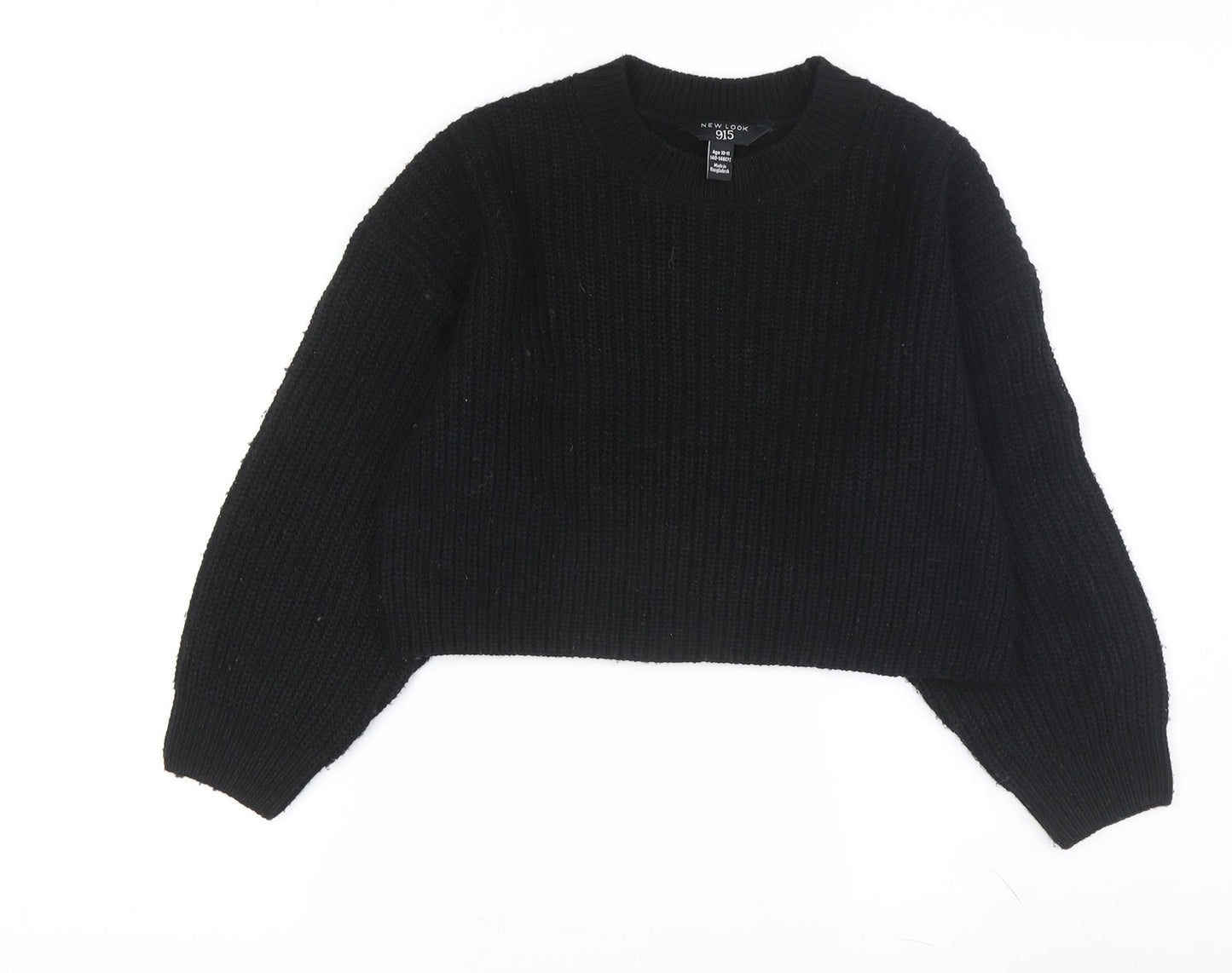 New Look Girls Black Pullover Jumper, Size 10-11 Years