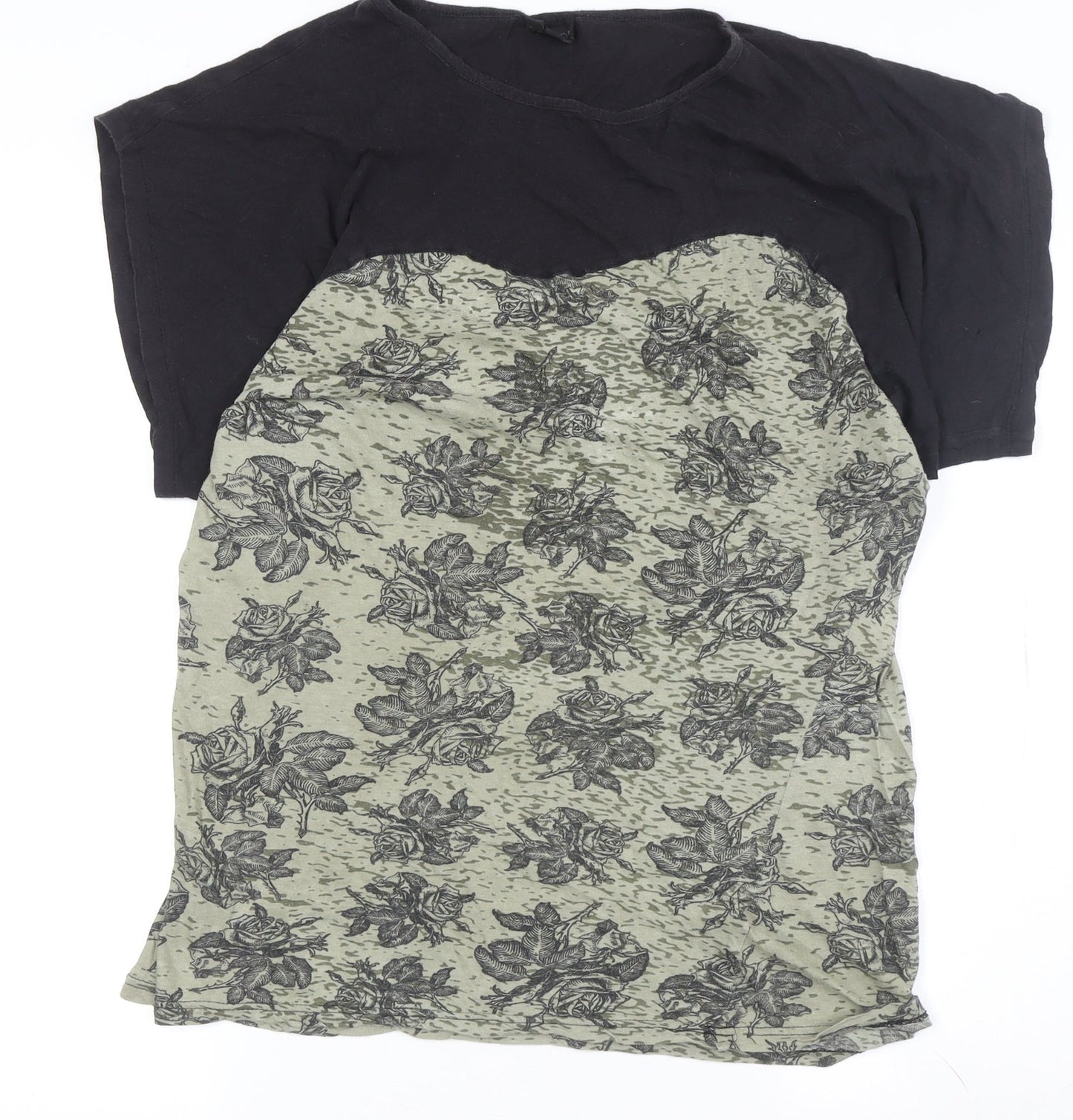 Womens UK Size 10 Topshop Green Basic T-Shirt