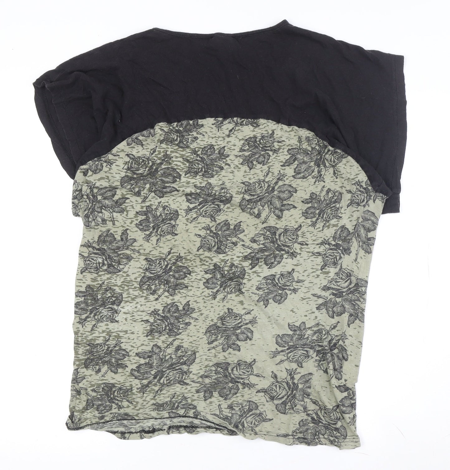 Womens UK Size 10 Topshop Green Basic T-Shirt