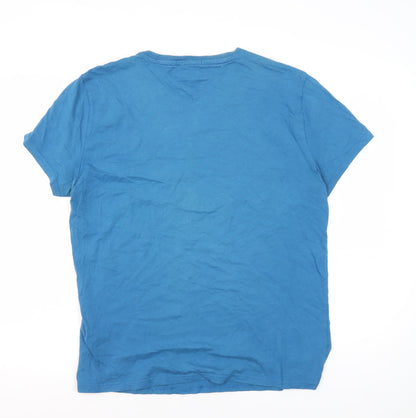 Tommy Jeans Men's Blue Crew Neck T-Shirt M Logo