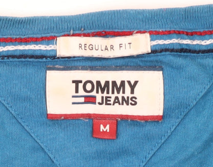 Tommy Jeans Men's Blue Crew Neck T-Shirt M Logo