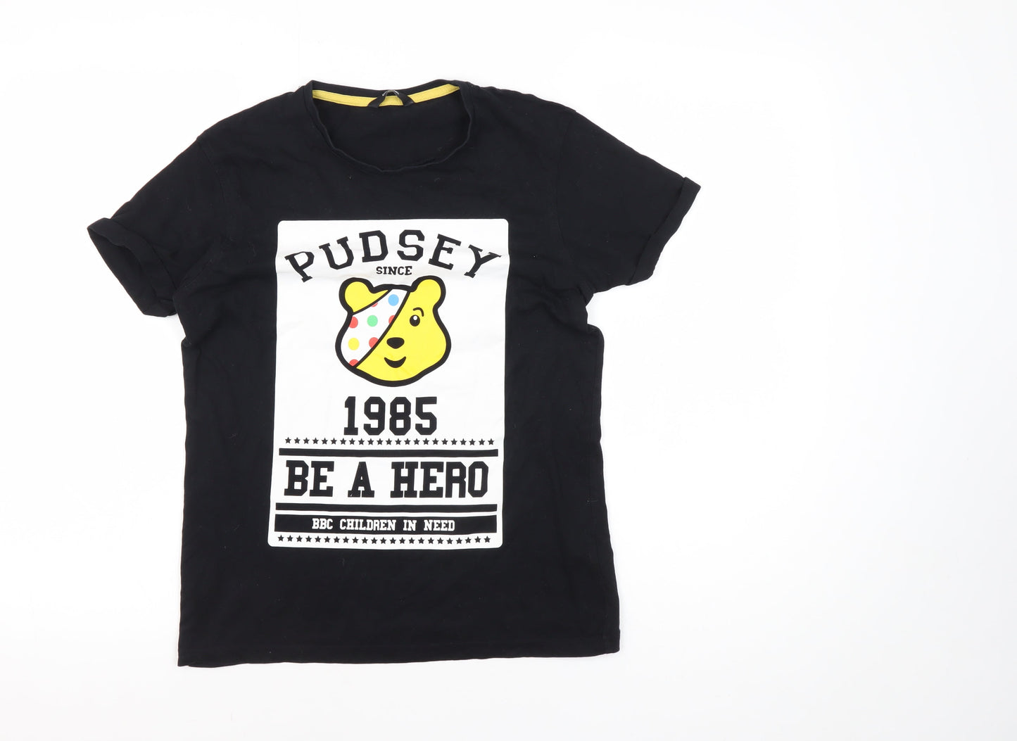 George Girls Black Pudsey T-Shirt 12-13 Years Casual Style