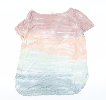 Cable Gauge Women's Multicoloured Basic T-Shirt, Scoop Neck Size S