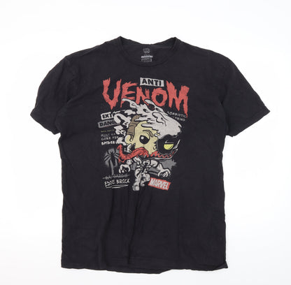 Marvel Venom Men's Black T-Shirt, L, Comics Print