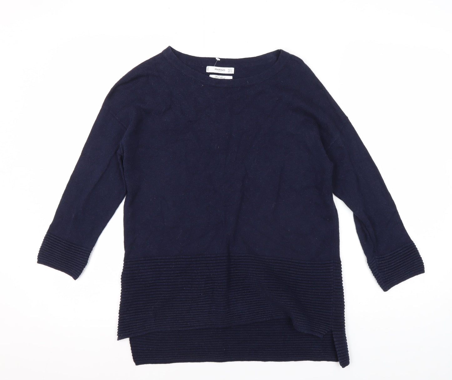 Womens UK Size S Mango Blue Pullover Jumper